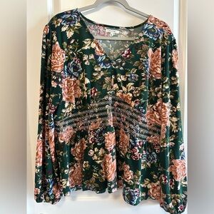Floral V-Neck Blouse